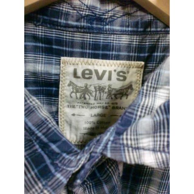 Levi's(リーバイス)の匿名即日発可！リーバイスブルーチェック半袖シャツUSA古着ブランドL メンズのトップス(シャツ)の商品写真