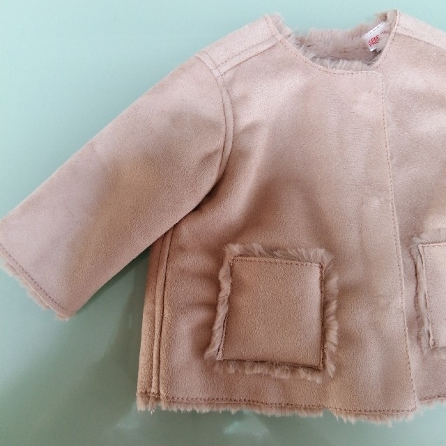 ZARA KIDS(ザラキッズ)のZARA　くすみピンク　ムートンコート キッズ/ベビー/マタニティのベビー服(~85cm)(ジャケット/コート)の商品写真