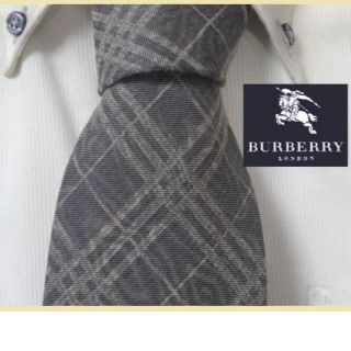 バーバリー(BURBERRY)の極美品★バーバリーロンドン【年輪模様入りチェック柄】高級ネクタイ★レア(ネクタイ)