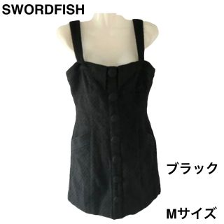 ソードフィッシュ(SWORD FISH)のSWORDFISH ワンピース サロペット 後スリット ブラック M レディース(ミニワンピース)