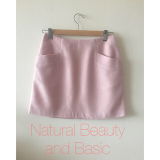 ナチュラルビューティーベーシック(NATURAL BEAUTY BASIC)の今期2015AWピンクスカート毛100%(ミニスカート)