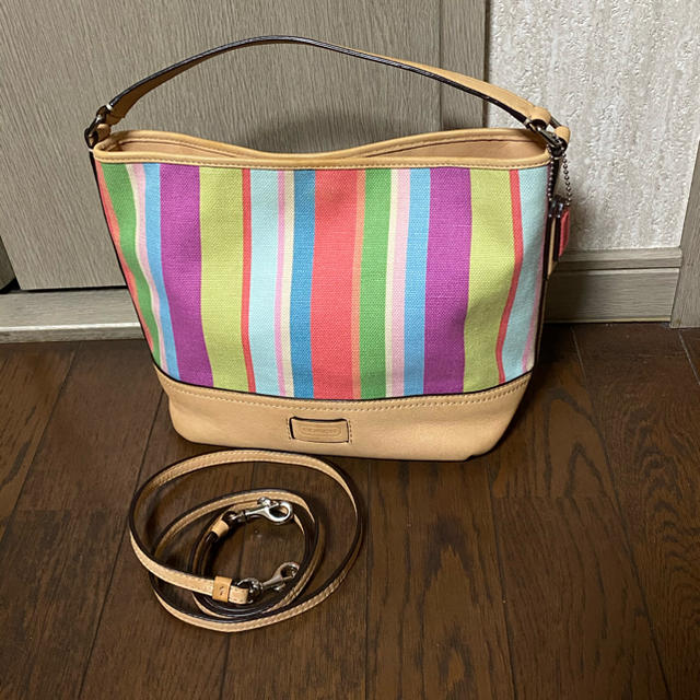 お値下げ☆良品☆マルチカラー　2way ショルダー  バック　COACH