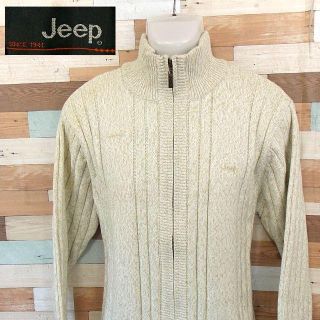 ジープ(Jeep)の【Jeep】 美品 ジープ ホワイトZIPニット セーター サイズXXL(ニット/セーター)