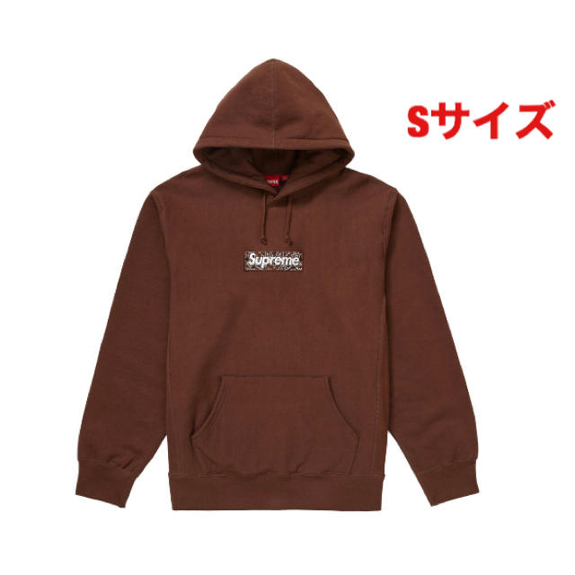 Supreme Bandana Box Logo Hooded ブラウン　S