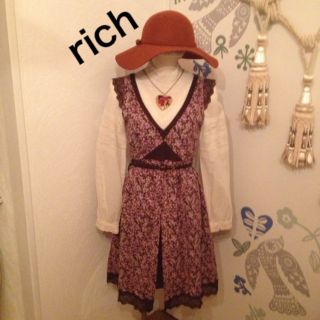 リッチ(rich)のrich リッチ クラシックワンピ値下げ(ひざ丈ワンピース)