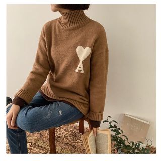 ザラ(ZARA)のシンプルブラウン♡ハイネックニット(ニット/セーター)