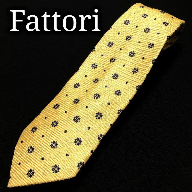 FATTORI(ファットーリ)のファットーリ ドット イエロー ネクタイ A102-O01 メンズのファッション小物(ネクタイ)の商品写真