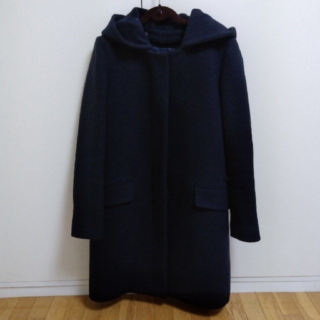 NOLLEY'S(ノーリーズ)のNOLLEYSフード付コート紺 レディースのジャケット/アウター(ロングコート)の商品写真