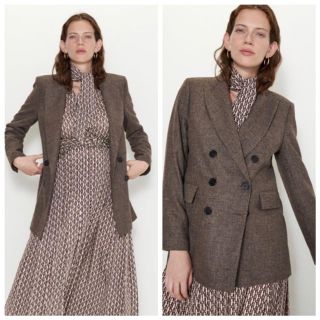 ザラ(ZARA)の2019aw ZARA チェック柄 ストレートフィットブレザー ダブルボタン(テーラードジャケット)