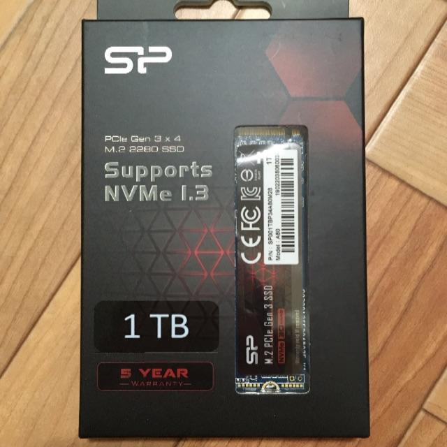 シリコンパワーSSD 1TB 3D NAND M.2 PCIe3.0