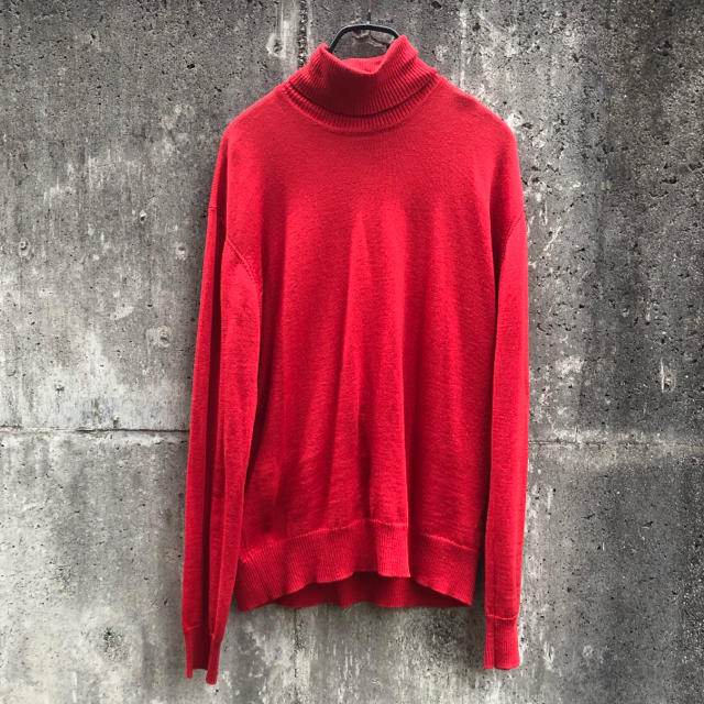 カルバンクラインジーンズ ロゴ刺繍入りタートルネックニットL