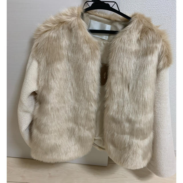 eimy istoire(エイミーイストワール)のGlamLips Change Fur & Boa No-collar Coat レディースのジャケット/アウター(ノーカラージャケット)の商品写真