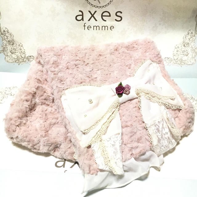 axes femme(アクシーズファム)の巻きバラ付きリボン マフラー レディースのファッション小物(マフラー/ショール)の商品写真