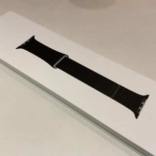 アップルウォッチ(Apple Watch)の(純正品) Apple Watch レザーループ 44mm ブラック(腕時計(デジタル))