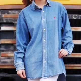 ポロラルフローレン(POLO RALPH LAUREN)のみかん様専用   ラルフローレン デニムシャツ シャツワンピース 古着 Aライン(シャツ/ブラウス(長袖/七分))