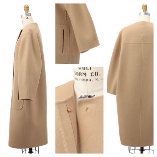 Drawer✨ドゥロワー リバーノーカラーコート 38 ベージュ