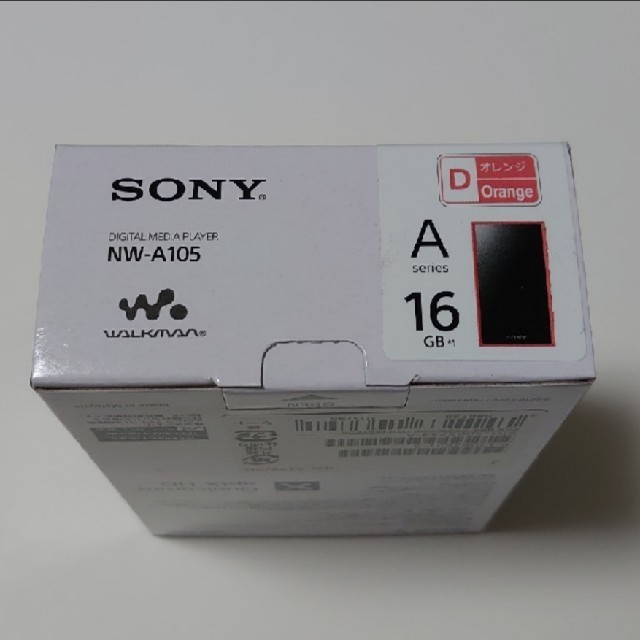 WALKMAN(ウォークマン)の新品未使用 Sony  ウォークマン NW-A105 16GB オレンジ スマホ/家電/カメラのオーディオ機器(ポータブルプレーヤー)の商品写真