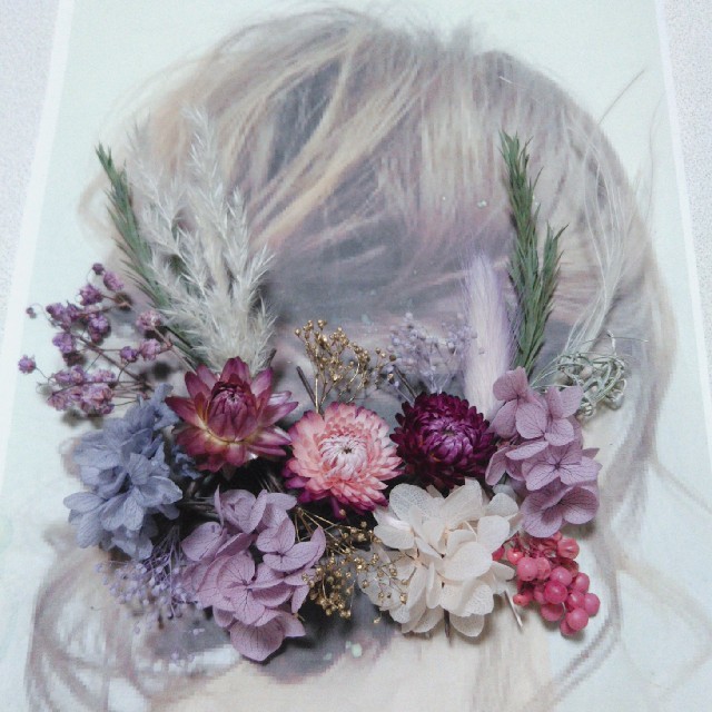 結婚式 髪飾り 花 ドライフラワー
