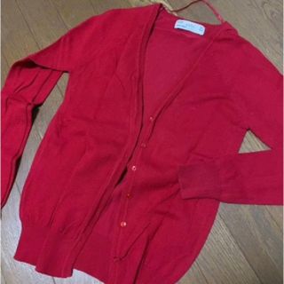 ザラ(ZARA)のZARAカーデ　赤(カーディガン)