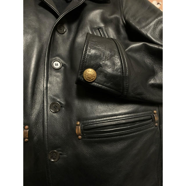COOTIE(クーティー)のGLAD HAND 50'S CAR COAT カーコート 黒 S メンズのジャケット/アウター(レザージャケット)の商品写真