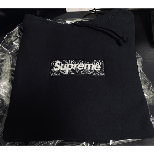 Supreme Bandana box logo hooded Black L