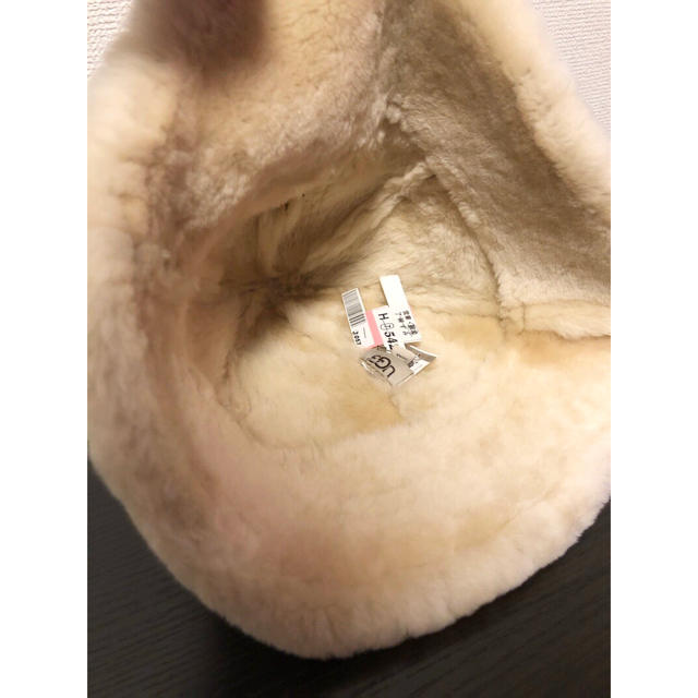 UGG(アグ)の美品 アグ UGG ムートン ハット 帽子 キャメル スエードレザー サイズ0 レディースの帽子(ハット)の商品写真