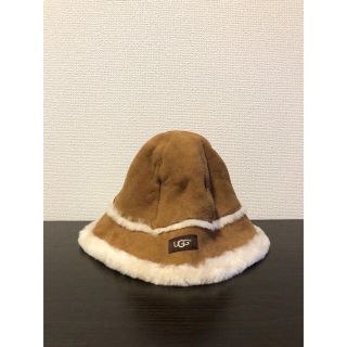 アグ(UGG)の美品 アグ UGG ムートン ハット 帽子 キャメル スエードレザー サイズ0(ハット)