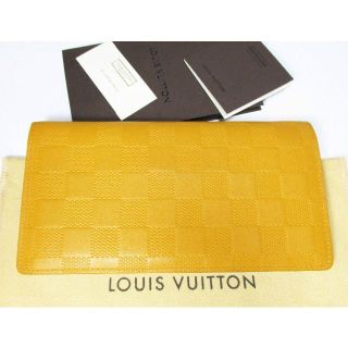 ルイヴィトン(LOUIS VUITTON)のLV ダミエアンフィニ プラザ N63146 二つ折り長財布 ソラール ロゴ入(財布)