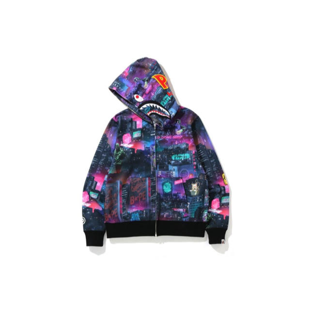 NEON TOKYO SHARK WIDE FULL ZIP HOODIE