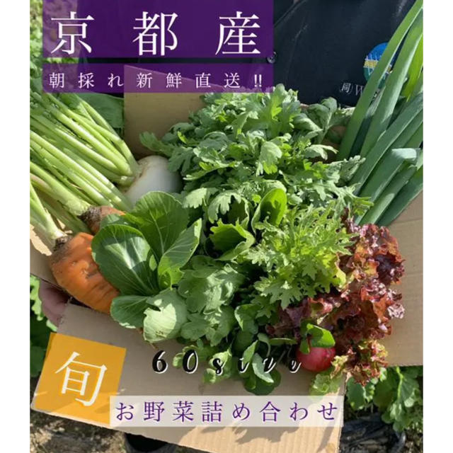 新鮮野菜詰め合わせ！！京都無農薬 減農薬 とれたてをお届け！ 食品/飲料/酒の食品(野菜)の商品写真