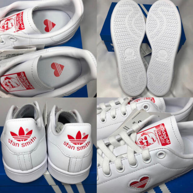 adidas(アディダス)の★新品★アディダス スタンスミス スニーカー ハート 白 レッド 23.0 レディースの靴/シューズ(スニーカー)の商品写真