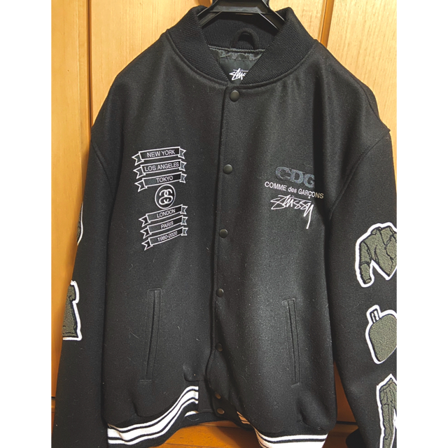 COMME des GARCONS(コムデギャルソン)の【確実正規】stussy cdg varsity jacket XL メンズのジャケット/アウター(スタジャン)の商品写真