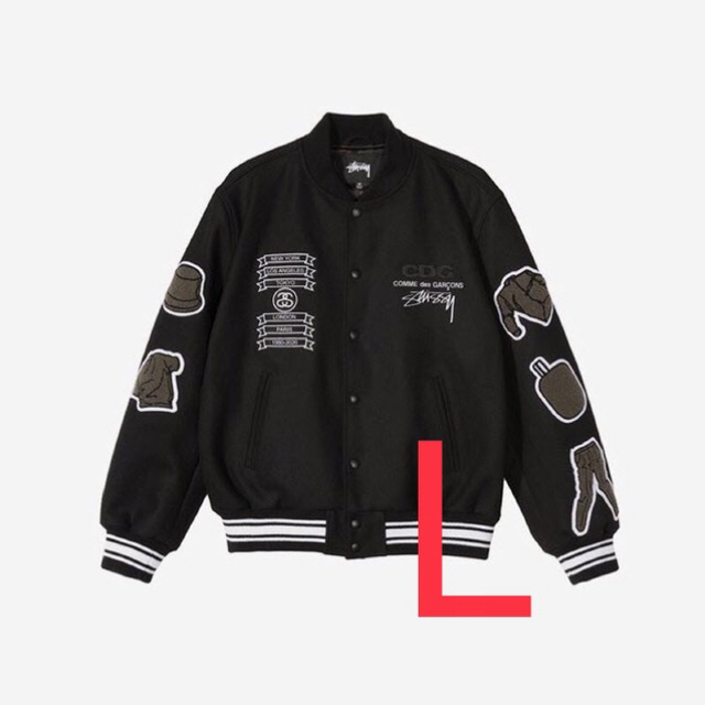 CDG × STUSSY VARSITY JACKET L コムデギャルソン