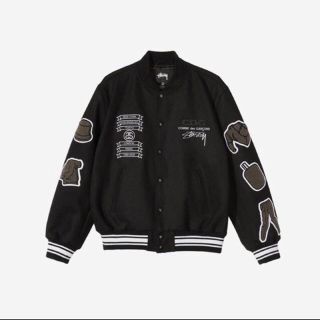 ジーディーシー(GDC)のSTUSSY x CDG Varsity Jacket  Black XL(スタジャン)