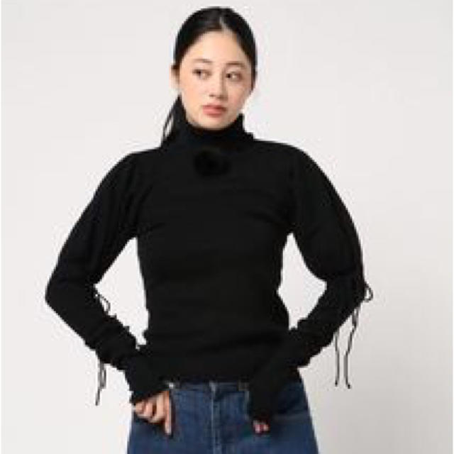 Swankiss(スワンキス)のSwankiss DR Lace Up Ribbon Knit BLK レディースのトップス(ニット/セーター)の商品写真