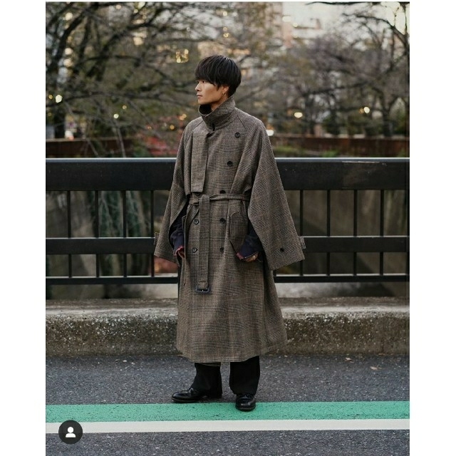 SUNSEA(サンシー)のstein 19AW LAY OVERSIZED OVERLAP COAT【S】 メンズのジャケット/アウター(トレンチコート)の商品写真