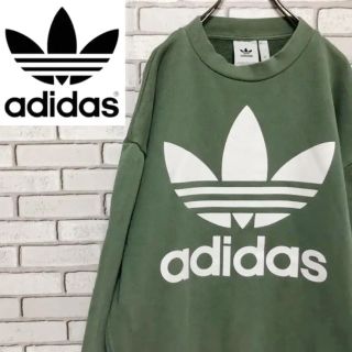 アディダス(adidas)のadidas アディダス☆グリーントレフォイルロゴ入りスエット(スウェット)