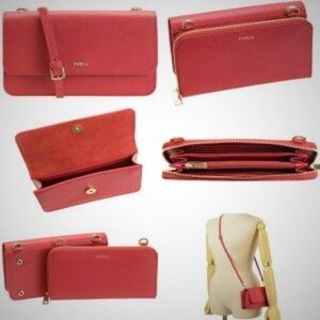 フルラ FURLA お財布ショルダーバッグ el40 新品 チェリーレッド