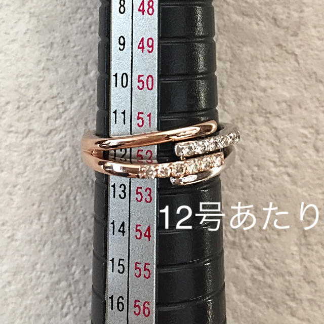 K18 ダイヤモンドリング  WG × PG仕様 レディースのアクセサリー(リング(指輪))の商品写真