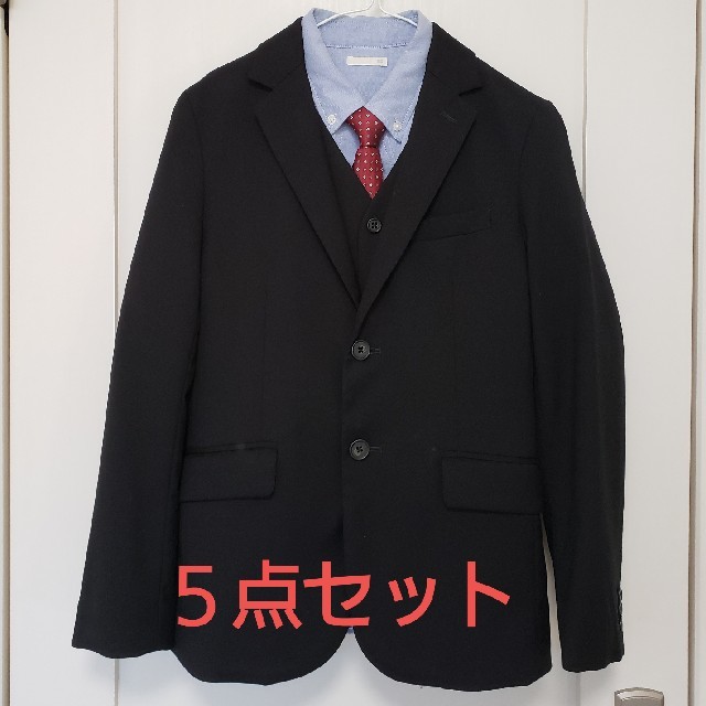 GU(ジーユー)の【150】卒業式　小学生男の子　スーツ５点セット　 キッズ/ベビー/マタニティのキッズ服男の子用(90cm~)(ドレス/フォーマル)の商品写真