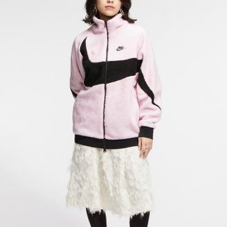 ナイキ(NIKE)のラス1 nike big swoosh boa jacket ピンク(ブルゾン)