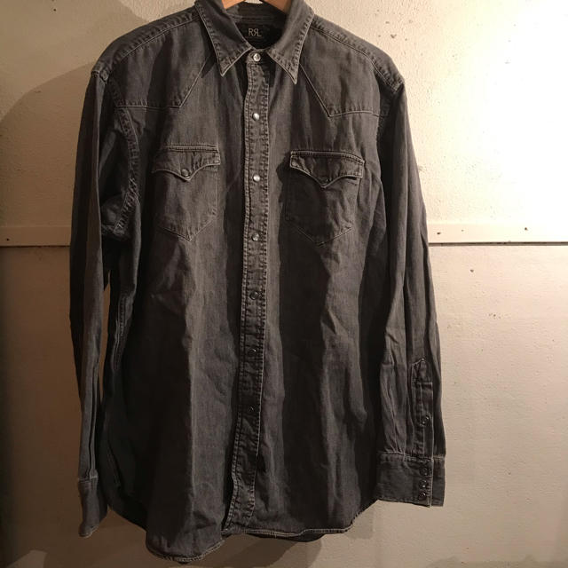 RRL(ダブルアールエル)のRRL ブラック　デニム　シャツ　ビンテージ vintage  メンズのトップス(シャツ)の商品写真