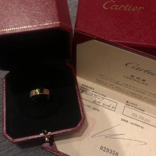 カルティエ(Cartier)のcartier カルティエ ラブリング PG ハーフダイヤ 47 美品 付属完備(リング(指輪))