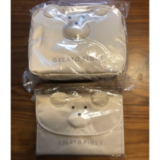 ジェラートピケ(gelato pique)の【新品未使用】ジェラートピケ　Bear マルチポーチ 母子手帳ケースM(母子手帳ケース)