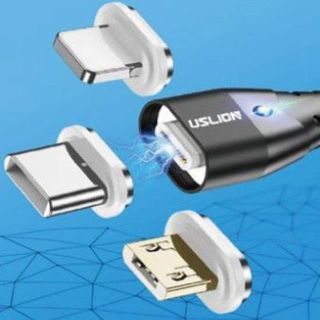 USBケーブル マグネット式 1mセット 急速充電対応(バッテリー/充電器)