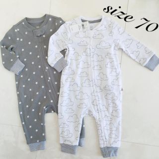 ベビーギャップ(babyGAP)の新品・size 70♔カバーオール 星柄＆雲柄 2枚set♔baby gap  (カバーオール)