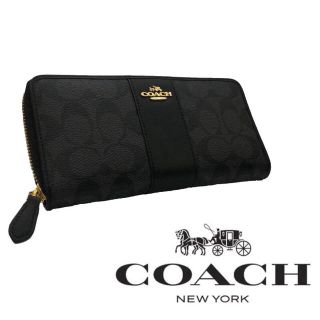 コーチ(COACH)の☆送料無料‼︎☆ COACH コーチ 長財布 ブラック レザー シグネイチャー(財布)