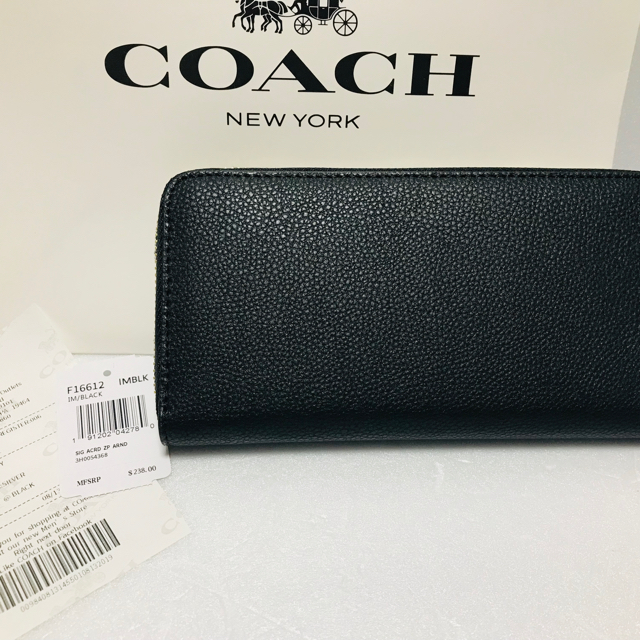 COACH(コーチ)の新品 COACH 上質 レザー 長財布 ブラック 男女兼用 レディースのファッション小物(財布)の商品写真