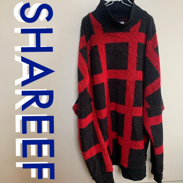 SHAREEF(シャリーフ)のSHAREEF FRAME CHECK HIGH NECK DOLMAN L/S メンズのトップス(ニット/セーター)の商品写真