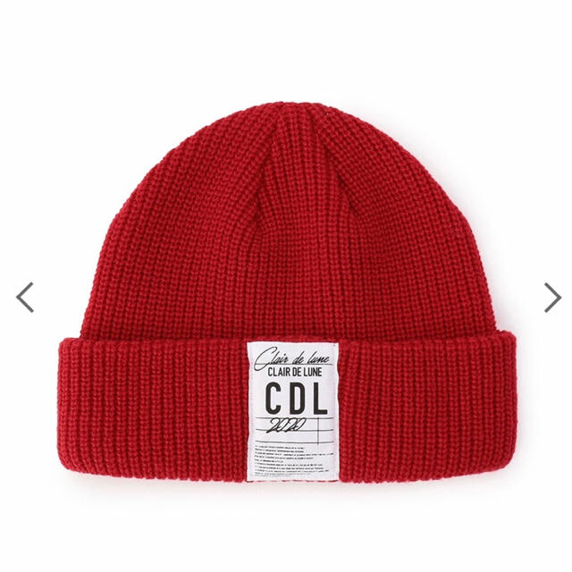 CLAIR DE LUNE Knit Cap ニットキャップ 赤 ニット帽/ビーニー CLAIR DE LUNE Knit Cap ニットキャップ 赤 ニット帽/ビーニー